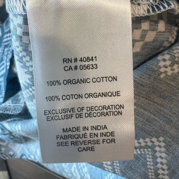 NWT Old Ranch M Organic Cotton Sleeveless Blue Geometric Pattern Tunic Dress - Picture 14 of 15